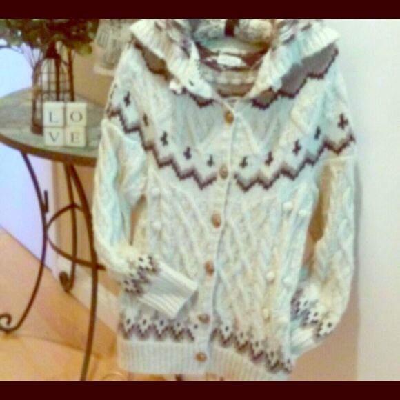 Tea & Cup Button Up Sweater