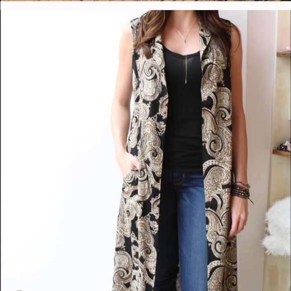 Long vest cardigan