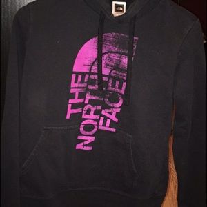 Black and pink North Face hoodie size Medium