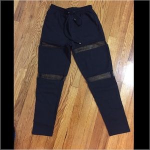Black pants jogger pants with mesh