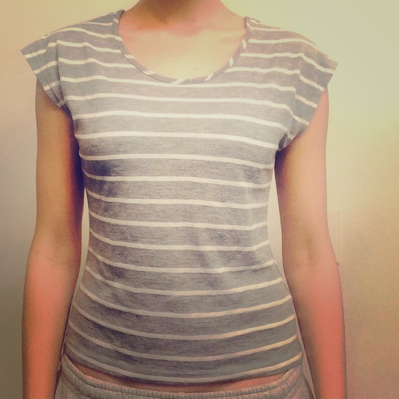 Gray open back top