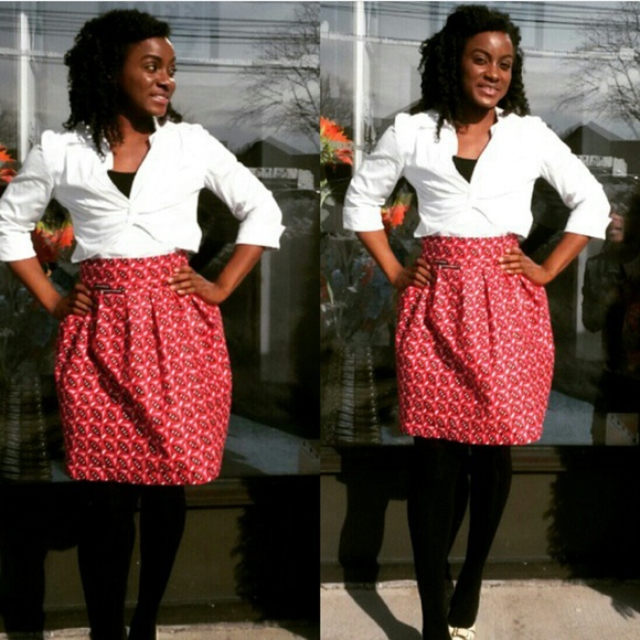 **RESTOCK** African Print midi skirt