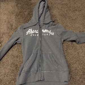 Grey Abercrombie zip up sweatshirt