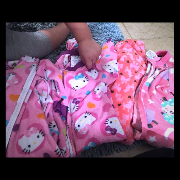 Bundle of 4 pajama set with footies warm pjs