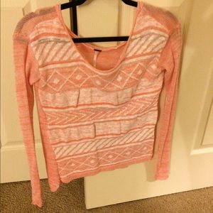 Pink and white sweater