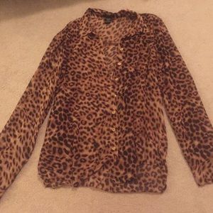 Button up cheeta print shirt