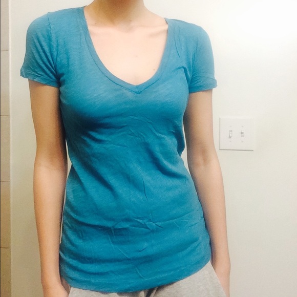 Blue V-neck JCrew top