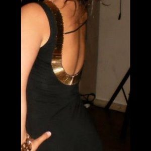 Black and gold body con dress