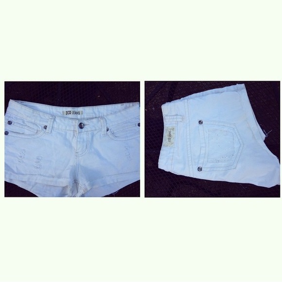 White jean shorts