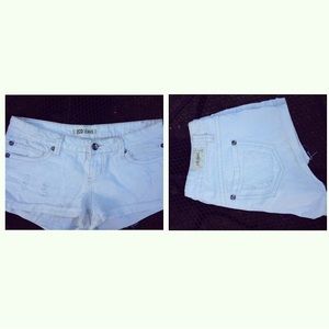 White jean shorts