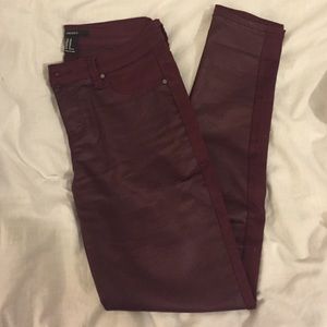 ox blood coated jeans