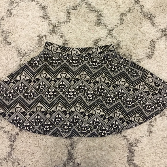 Black and White Skater Skirt
