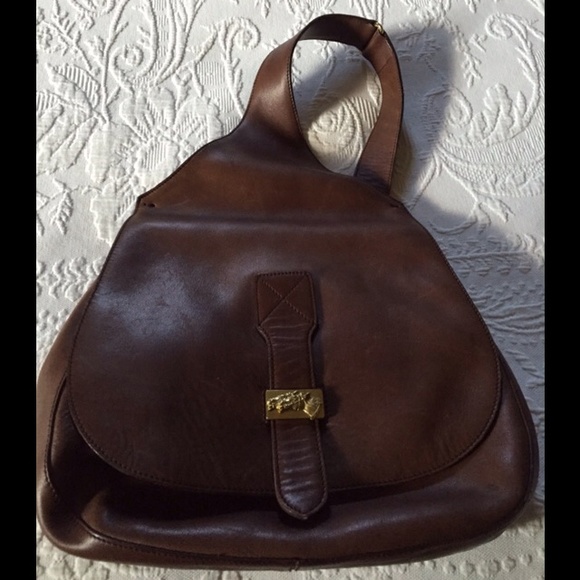Brown Leather Wathne Shoulder Sling Bag