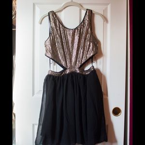 Rare London Sequin Cut-Out Dress