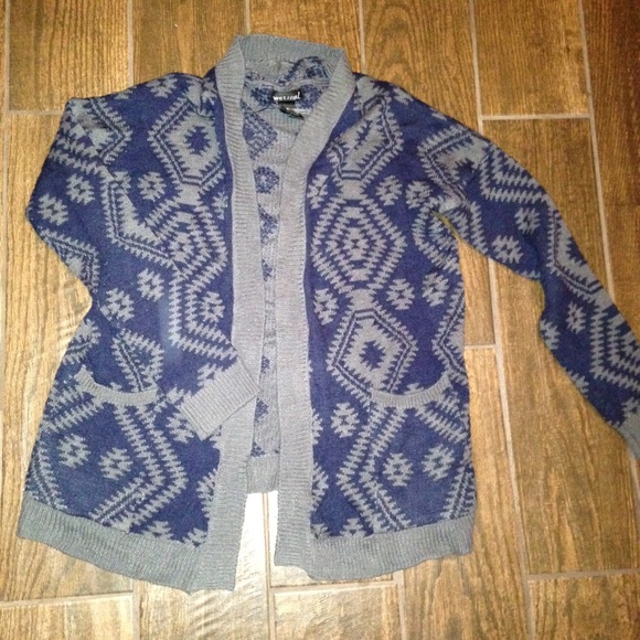 Navy blue & Gray Cardigan