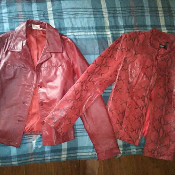 2 Red Leather Jackets