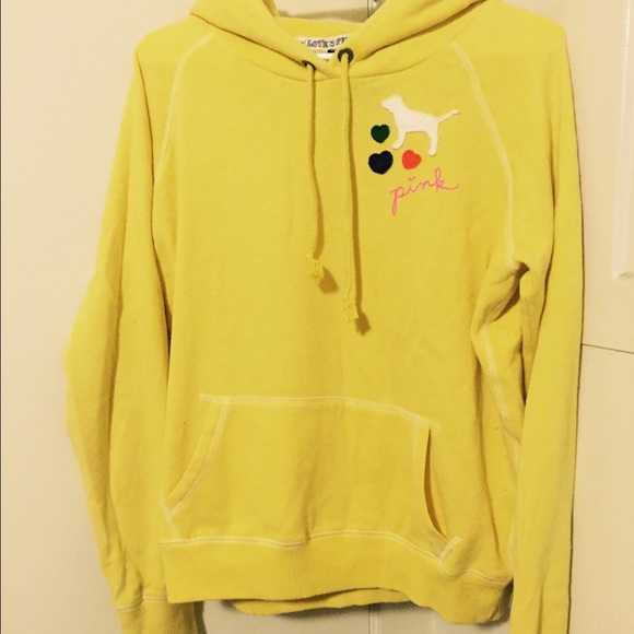 PINK yellow sweatshirt