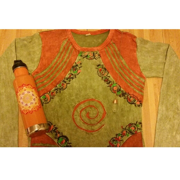Hand painted Nepali long sleeve air sign top