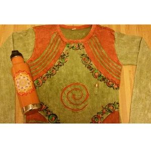 Hand painted Nepali long sleeve air sign top