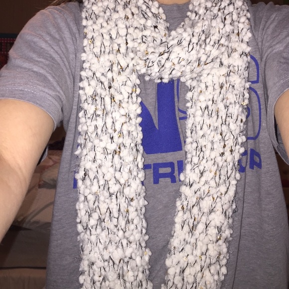 White sparkly, soft scarf
