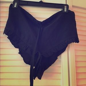 Ramona La Rue black silk shorts