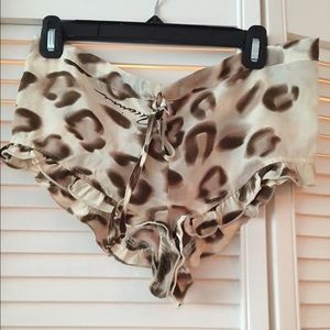 Ramona La Rue Leopard Print silk shorts