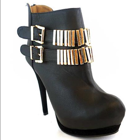 Black Booties 5" Stiletto Heels Ankle Boots - Picture 3 of 4