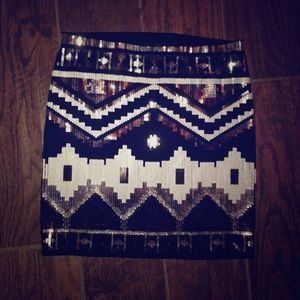 Black White & Silver Skirt