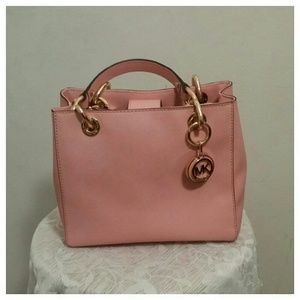 (NEW) Michael Kors Cynthia Small Leather Satchel