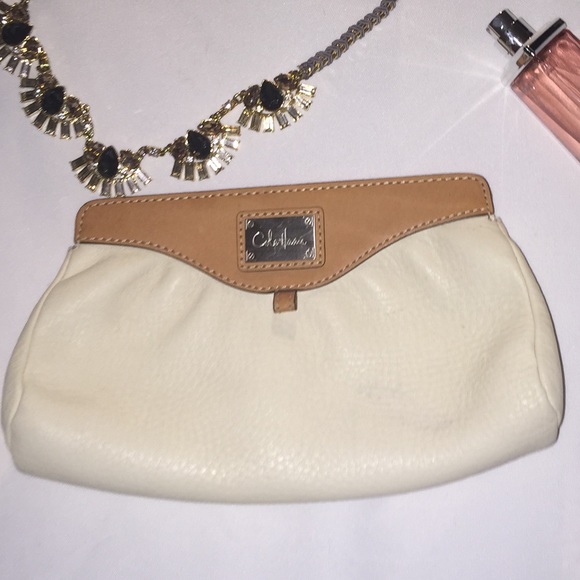 Cole Haan clutch ivory & tan NWT