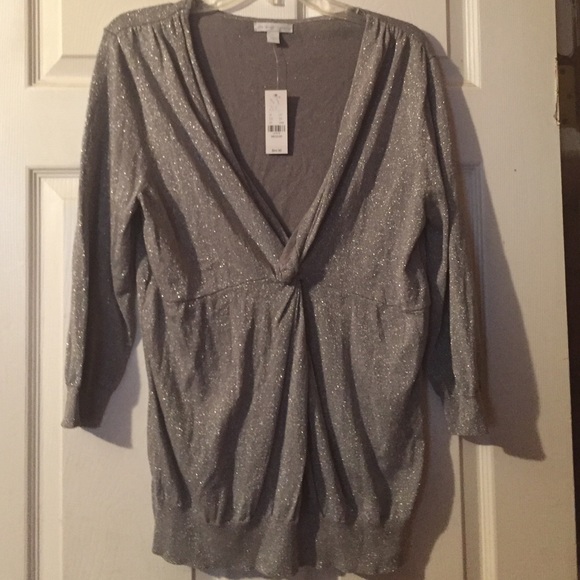 New York & Company sparkly silver sweater
