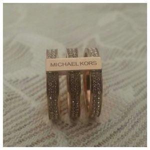 (NEVER WORN)Michael Kors Pave' Rose Gold-Tone Ring
