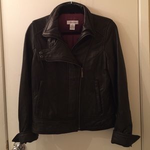 Calvin Klein leather moto jacket size M