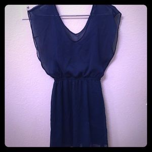 Peacock blue chiffon dress