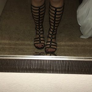 Rampage knee high gladiator sandals