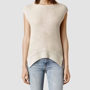 AllSaints Women's MELO KNIT TOP in CHALK