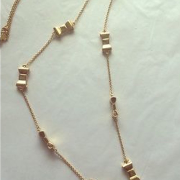 Kate Spade classic gold tone bow necklace