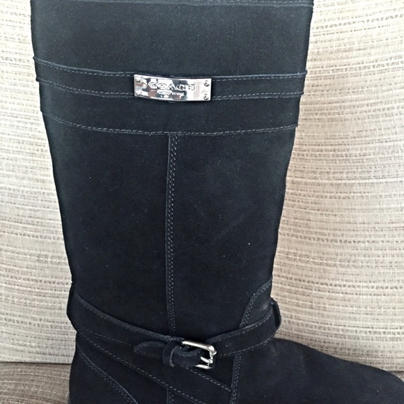 🚫SOLD🚫 Coach Cozy Suede Shearling Tall Boots 10 - Picture 4 of 4