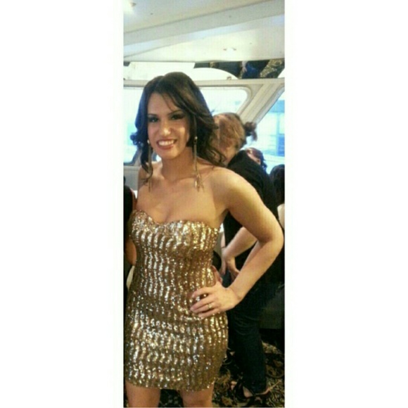Gold tube top dress *RESERVED FOR cheetaholive*