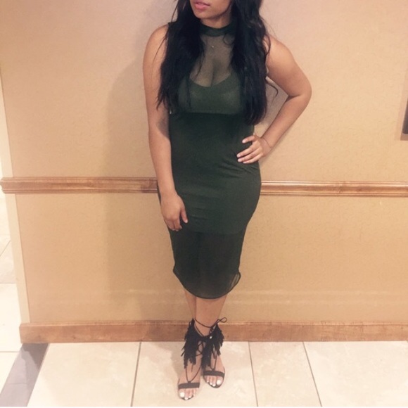 Green Mesh Dress