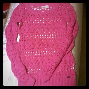Pink holister long sleeved knit
