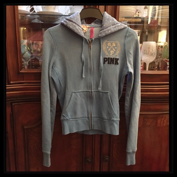 PINK VICTORIA'S SECRET BABY BLUE HOODIE, COMFY! - Picture 2 of 4