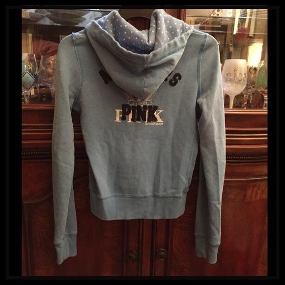PINK VICTORIA'S SECRET BABY BLUE HOODIE, COMFY! - Picture 3 of 4