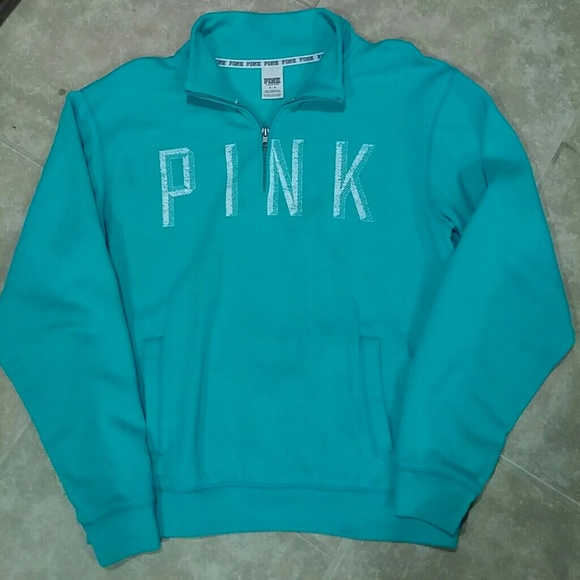 PINK HALF ZIP SWEATSHIRT