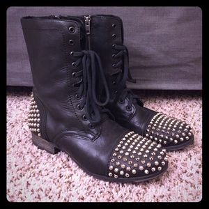 Steve Madden Black Tarnney Studded Boots