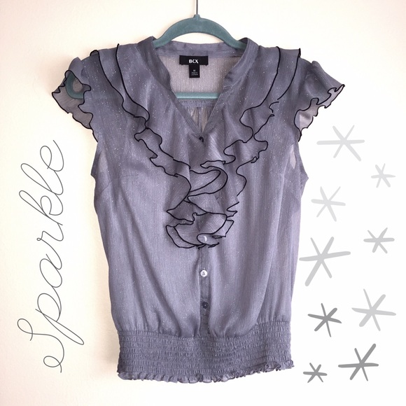 Gray/Silver Sparkly Blouse