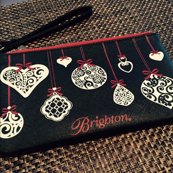 BRIGHTON Holiday Wristlet in Black & White Red