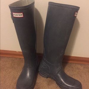 Women's Size 38 Gray Hunter Rain Boots