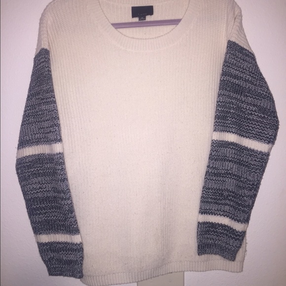 Cream Sweater with Black Sleeves