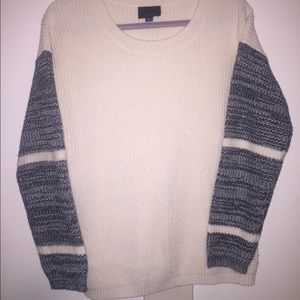 Cream Sweater with Black Sleeves